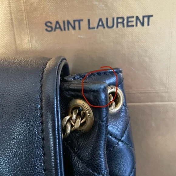 Saint Laurent Black Quilted Crossbody Bag with Gold Logo - Picture 4 of 14